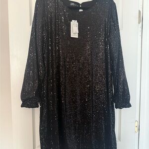Maurices Sparkling Black Long Sleeve Dress